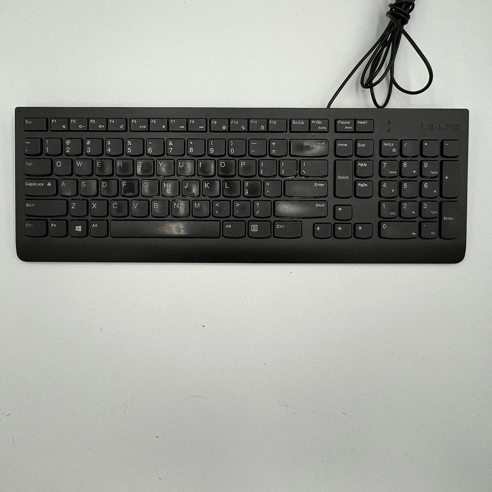 Lenovo Wired Keyboard Unisex OS Black Very Good EKB-536A USB Full Size Numeric
